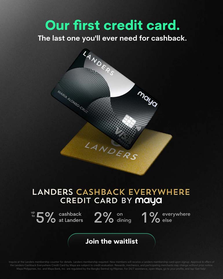 Maya's Landers Cashback Everywhere Credit Card