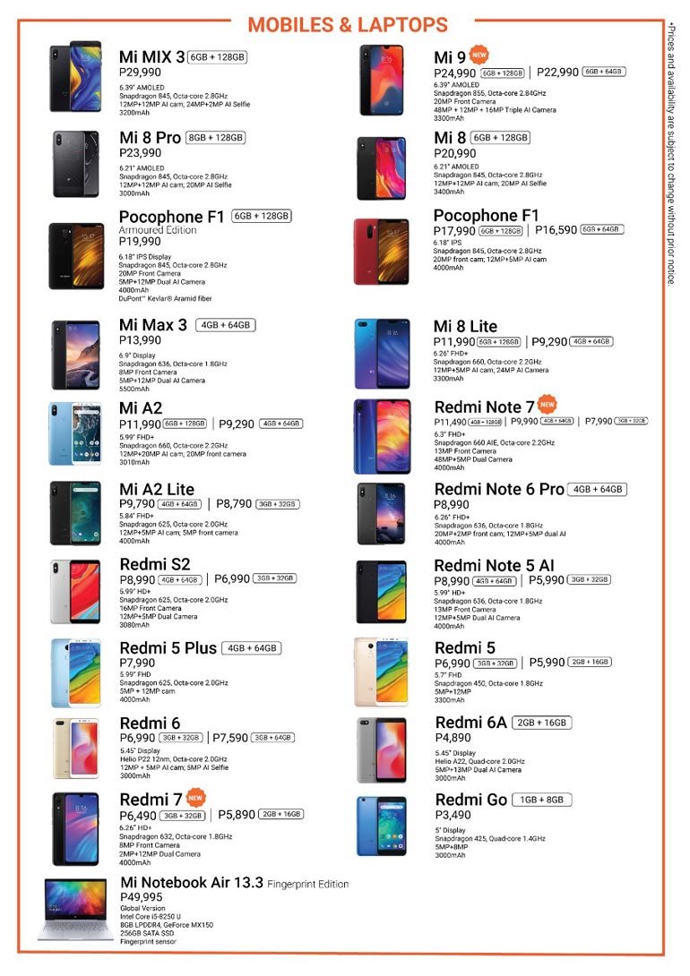 Mi Store Philippines: April product catalog, updated branch list and ...